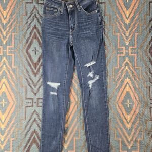 Levi's Dark Blue Distressed‎ Skinny Jeans